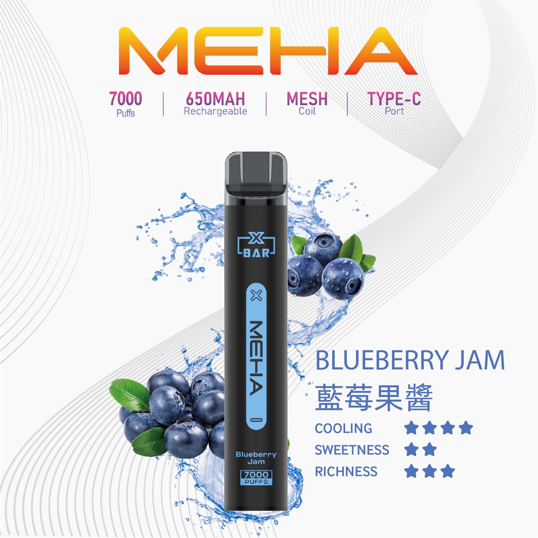 MEHA 抛棄式7000口小黑條